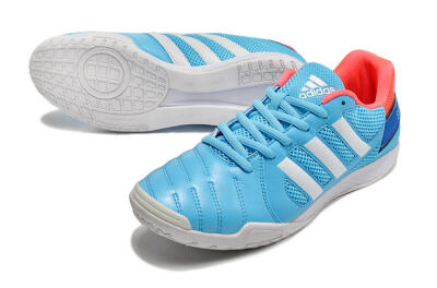Men's Adidas Top Sala IC Indoor & Futsal Low-Tops Football Shoes - Jade/Red/Blue