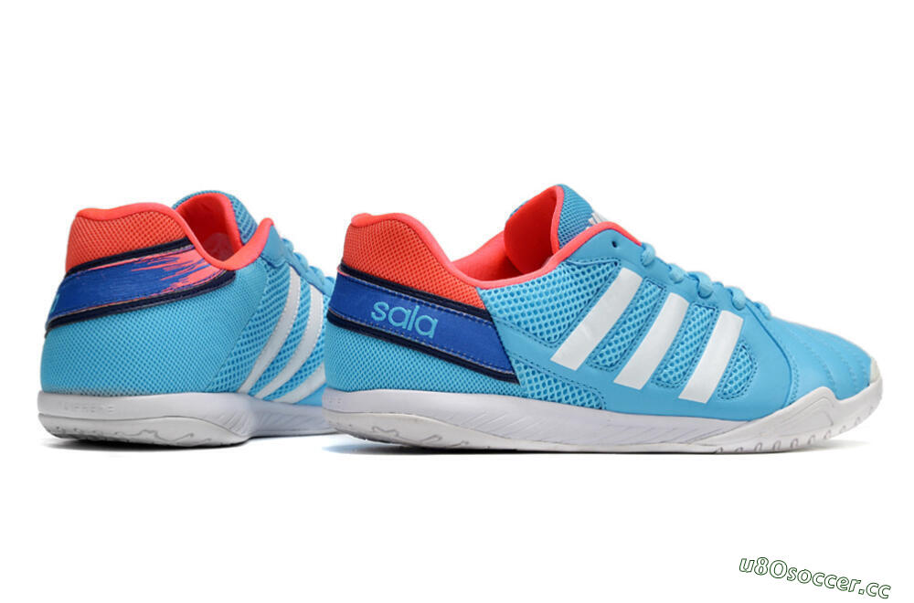 Men's Adidas Top Sala IC Indoor & Futsal Low-Tops Football Shoes - Jade/Red/Blue 6