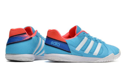 Men's Adidas Top Sala IC Indoor & Futsal Low-Tops Football Shoes - Jade/Red/Blue