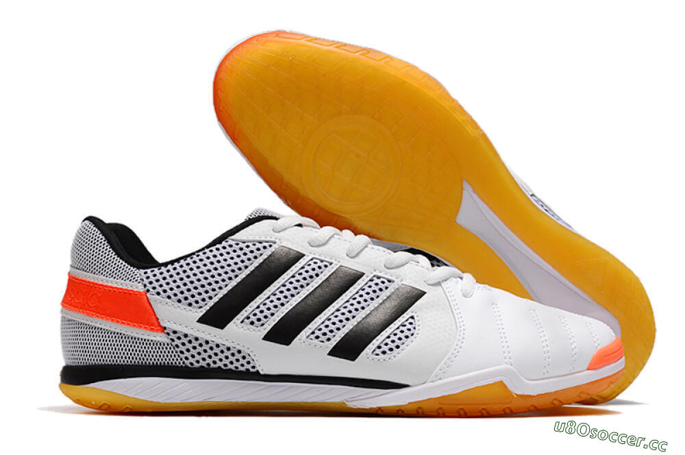 Men's Adidas Top Sala IC Indoor & Futsal Low-Tops Football Shoes - White/Black/Red 2