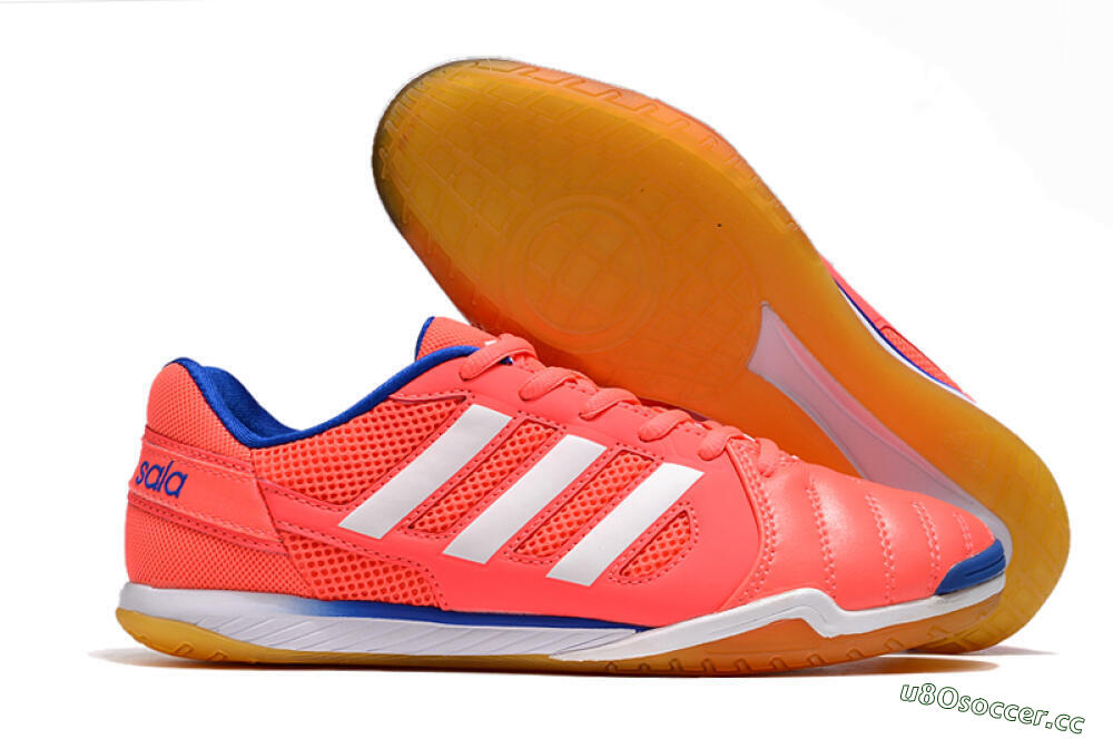 Men's Adidas Top Sala IC Indoor & Futsal Low-Tops Football Shoes - Pink/White/Blue 2