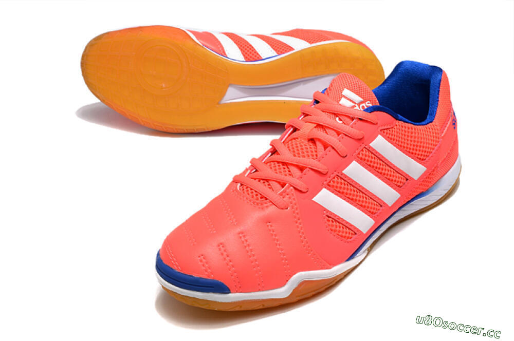 Men's Adidas Top Sala IC Indoor & Futsal Low-Tops Football Shoes - Pink/White/Blue 3