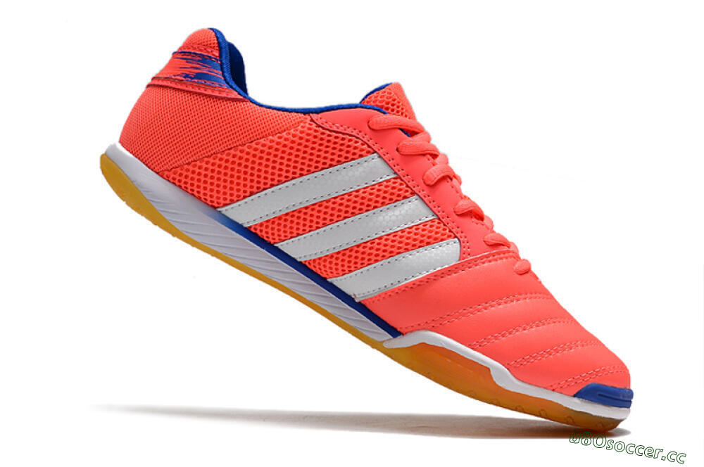 Men's Adidas Top Sala IC Indoor & Futsal Low-Tops Football Shoes - Pink/White/Blue 4