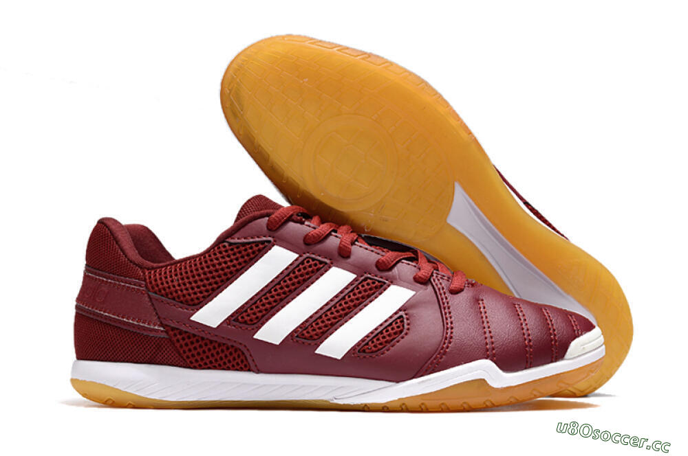 Men's Adidas Top Sala IC Indoor & Futsal Low-Tops Football Shoes - Red/White 2