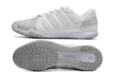 Men's Adidas Top Sala IC Indoor & Futsal Low-Tops Football Shoes - White/Grey