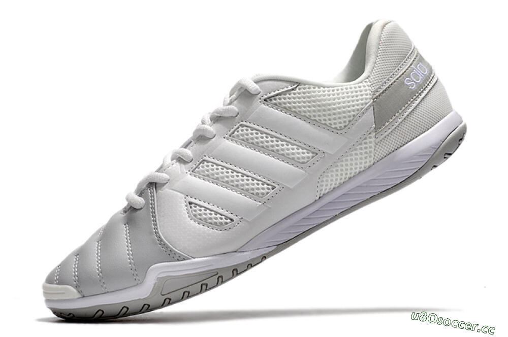 Men's Adidas Top Sala IC Indoor & Futsal Low-Tops Football Shoes - White/Grey 5