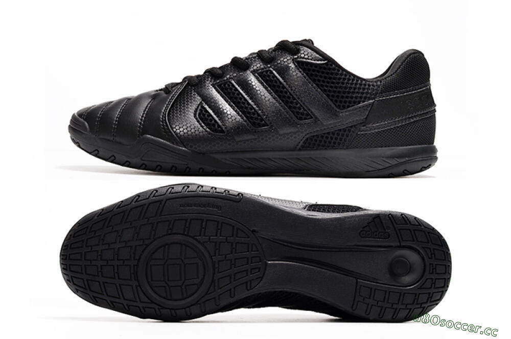 Men's Adidas Top Sala IC Indoor & Futsal Low-Tops Football Shoes - Black/Black 1