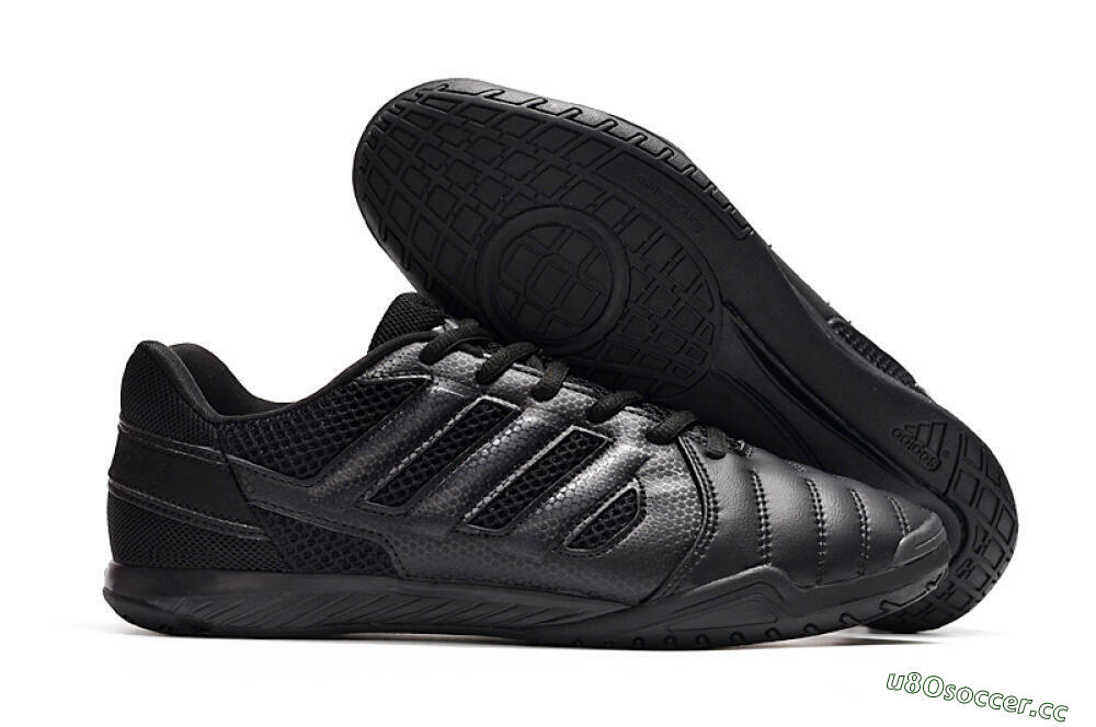 Men's Adidas Top Sala IC Indoor & Futsal Low-Tops Football Shoes - Black/Black 2
