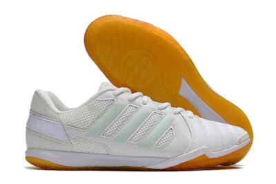 Men's Adidas Top Sala IC Indoor & Futsal Low-Tops Football Shoes - White/Jade/Purple