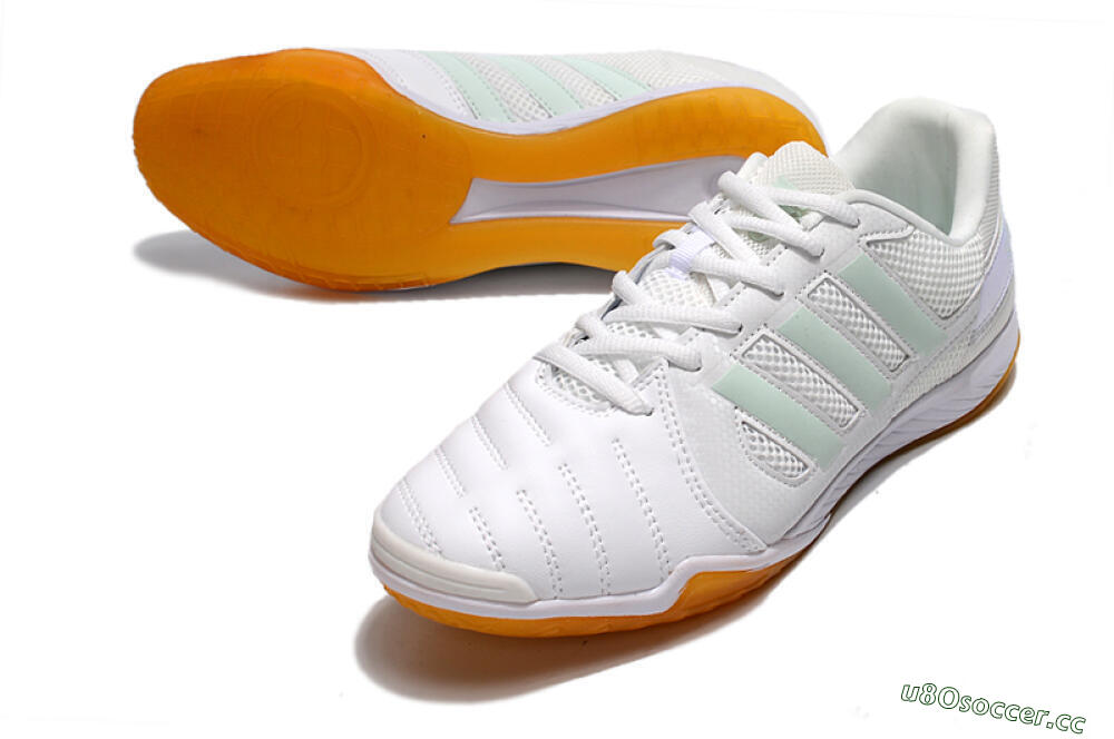 Men's Adidas Top Sala IC Indoor & Futsal Low-Tops Football Shoes - White/Jade/Purple 3