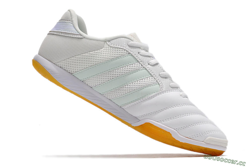Men's Adidas Top Sala IC Indoor & Futsal Low-Tops Football Shoes - White/Jade/Purple 4