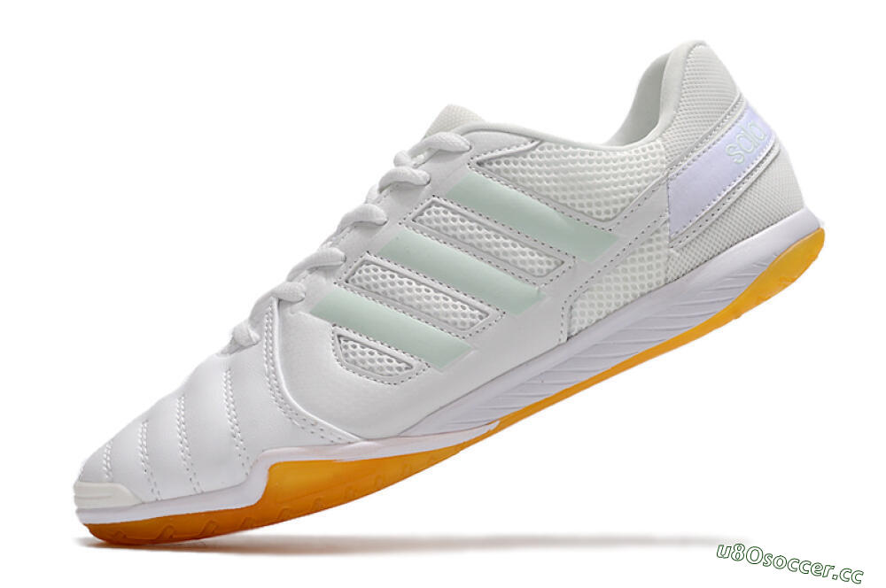 Men's Adidas Top Sala IC Indoor & Futsal Low-Tops Football Shoes - White/Jade/Purple 5