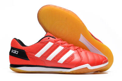 Men's Adidas Top Sala IC Indoor & Futsal Low-Tops Football Shoes - Red/White/Black