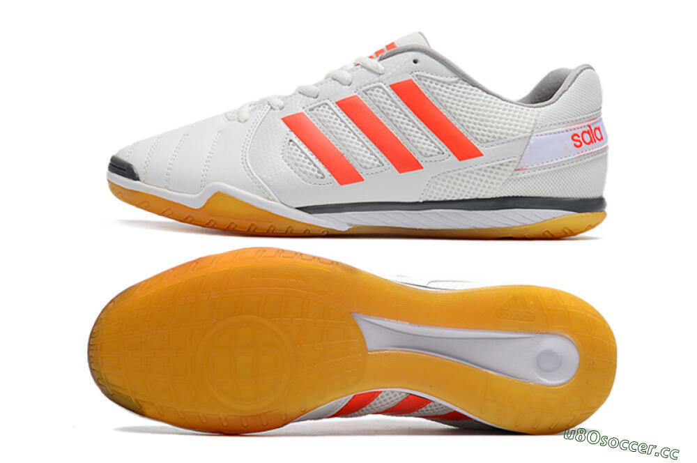 Men's Adidas Top Sala IC Indoor & Futsal Low-Tops Football Shoes - White/Red/Black 1