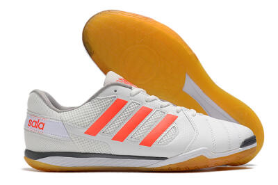 Men's Adidas Top Sala IC Indoor & Futsal Low-Tops Football Shoes - White/Red/Black