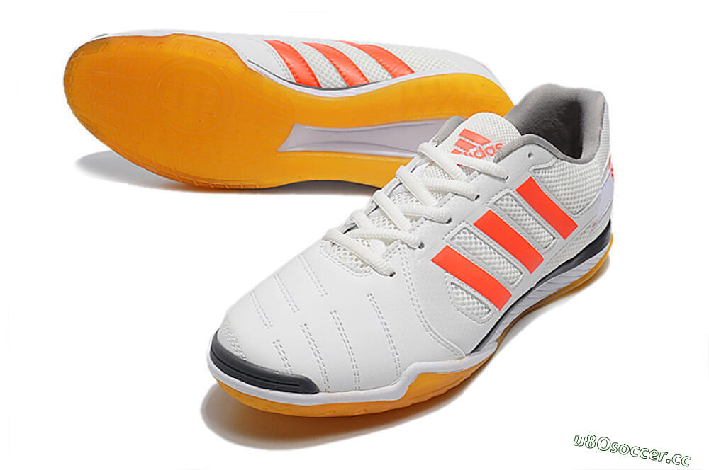 Men's Adidas Top Sala IC Indoor & Futsal Low-Tops Football Shoes - White/Red/Black 3