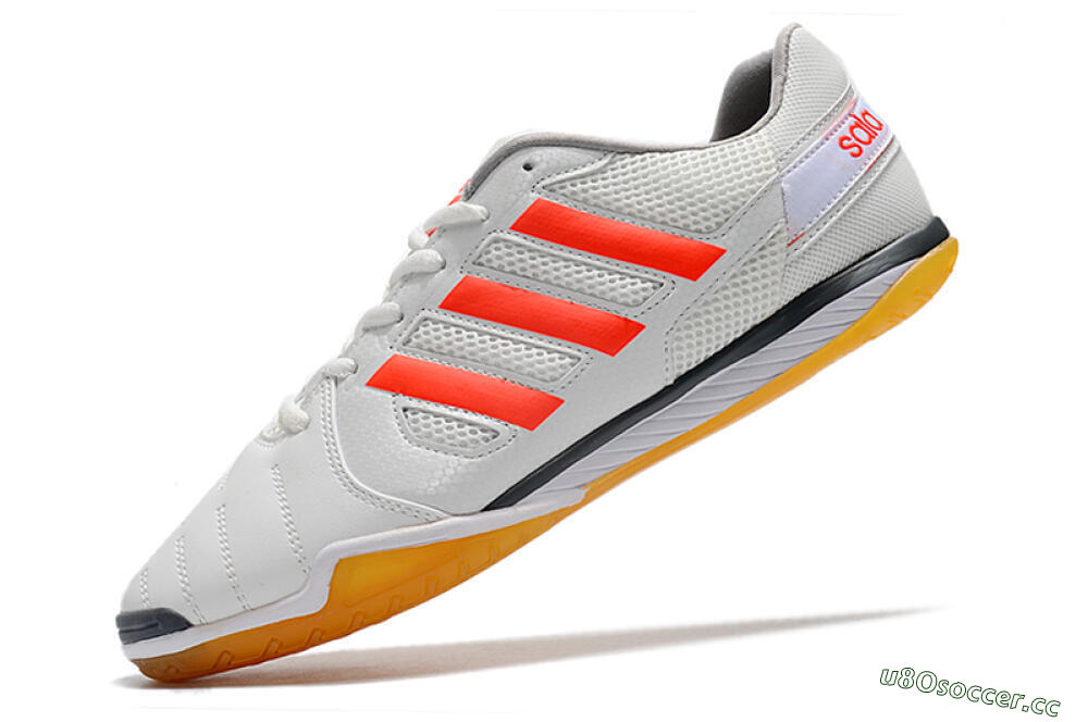 Men's Adidas Top Sala IC Indoor & Futsal Low-Tops Football Shoes - White/Red/Black 5