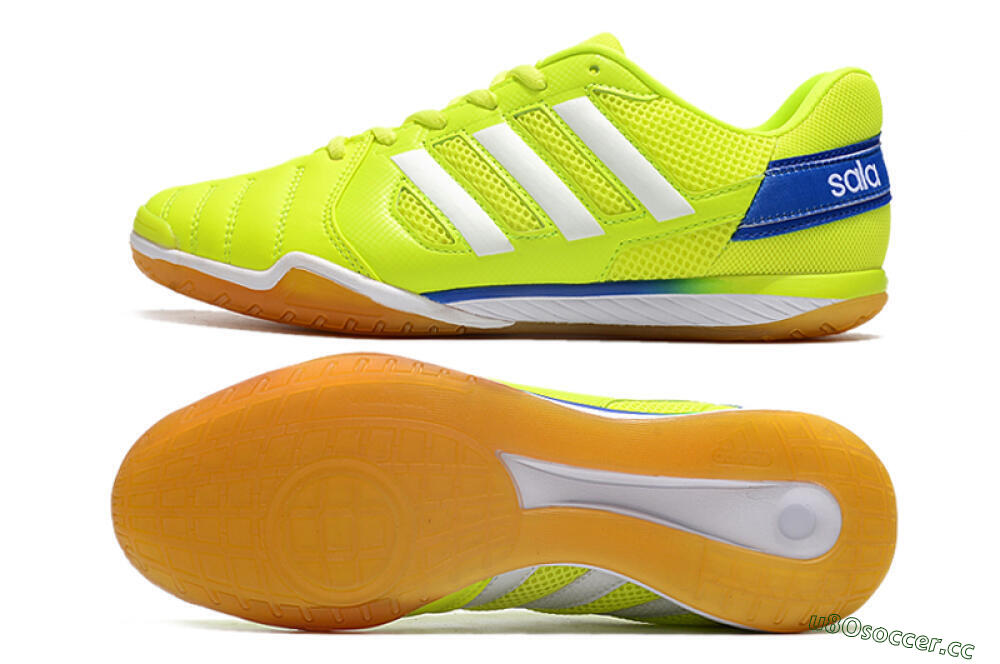 Men's Adidas Top Sala IC Indoor & Futsal Low-Tops Football Shoes - Yellow/White/Blue 1