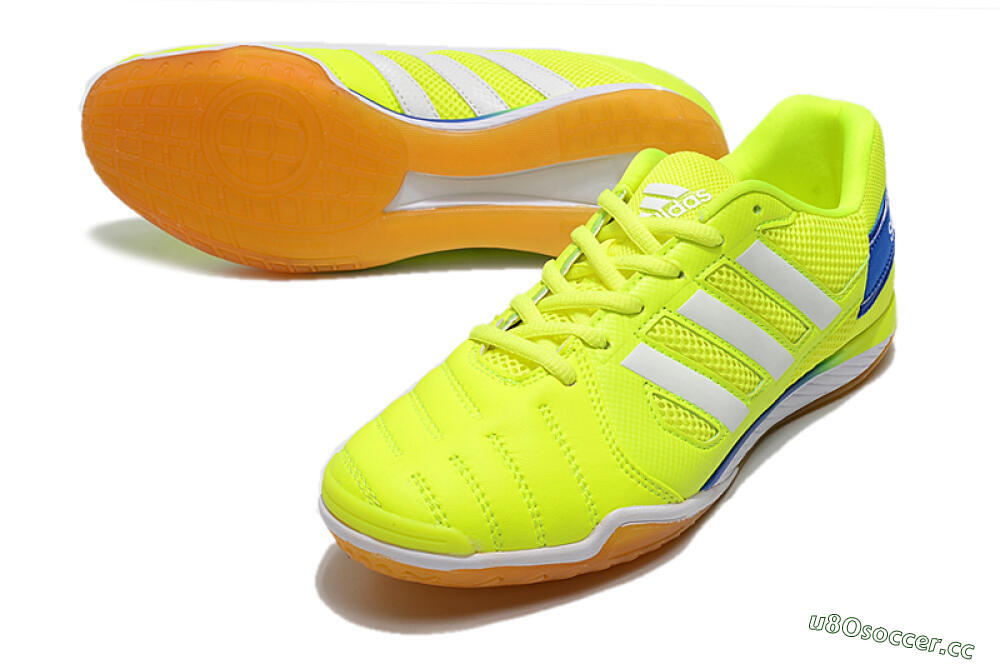 Men's Adidas Top Sala IC Indoor & Futsal Low-Tops Football Shoes - Yellow/White/Blue 3
