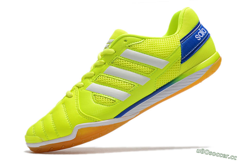 Men's Adidas Top Sala IC Indoor & Futsal Low-Tops Football Shoes - Yellow/White/Blue 5