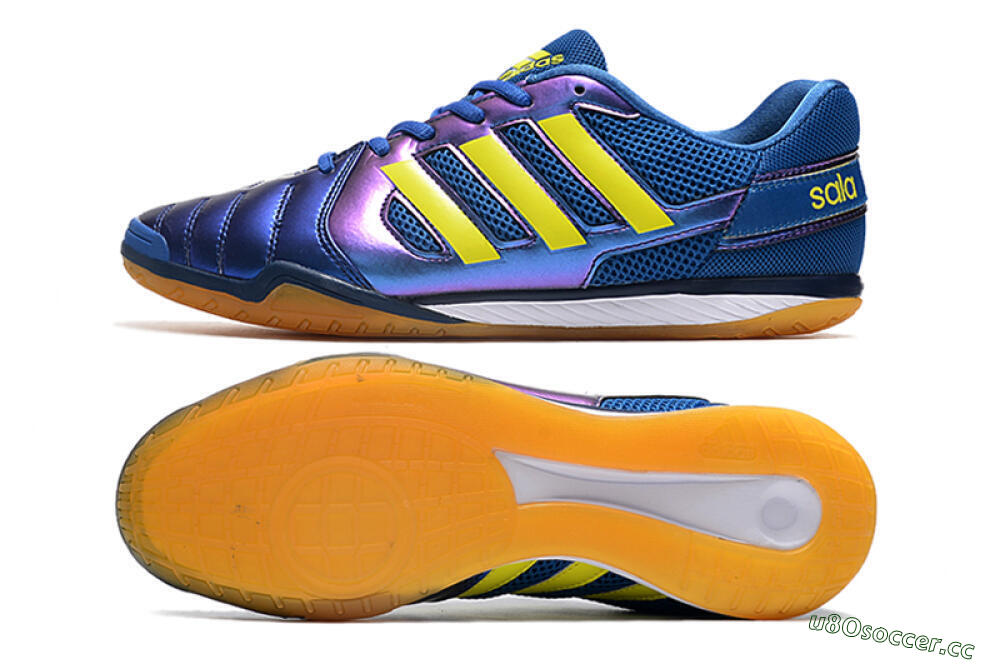 Men's Adidas Top Sala IC Indoor & Futsal Low-Tops Football Shoes - Blue/Yellow/White 1