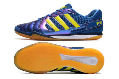 Men's Adidas Top Sala IC Indoor & Futsal Low-Tops Football Shoes - Blue/Yellow/White