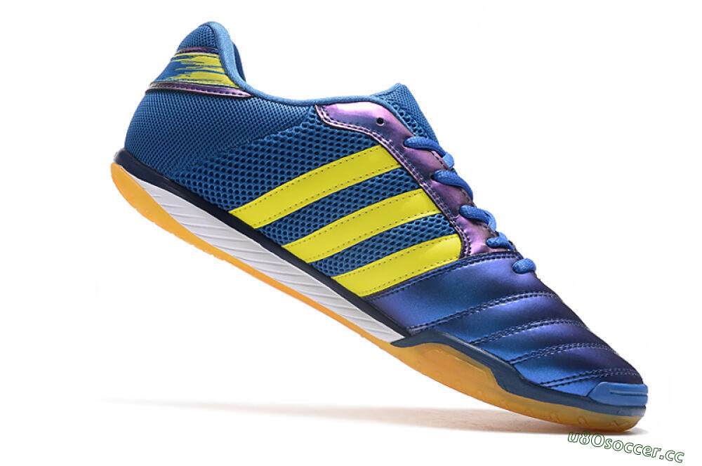 Men's Adidas Top Sala IC Indoor & Futsal Low-Tops Football Shoes - Blue/Yellow/White 4