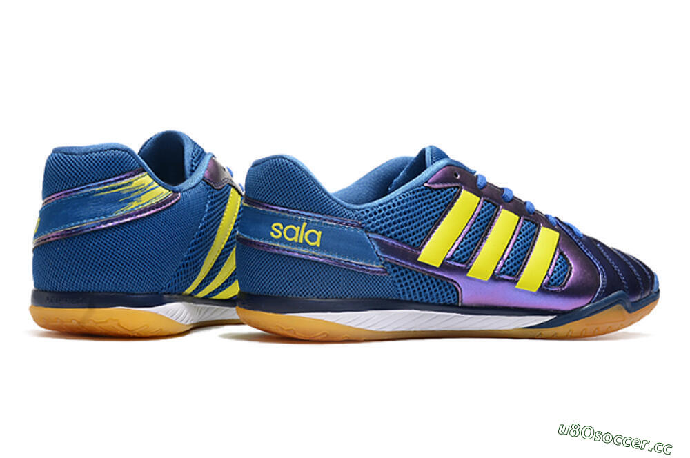 Men's Adidas Top Sala IC Indoor & Futsal Low-Tops Football Shoes - Blue/Yellow/White 6