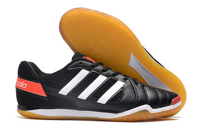 Men's Adidas Top Sala IC Indoor & Futsal Low-Tops Football Shoes - Black/White/Red