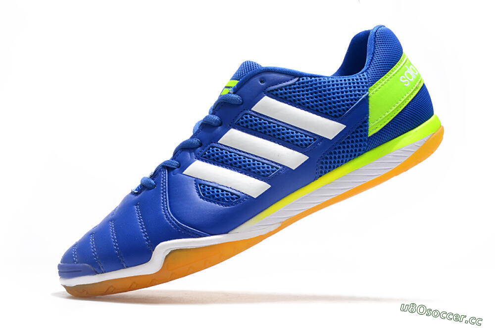 Men's Adidas Top Sala IC Indoor & Futsal Low-Tops Football Shoes - Blue/White/Yellow 5