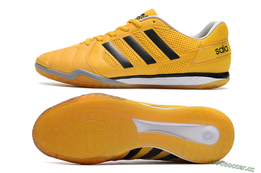 Men's Adidas Top Sala IC Indoor & Futsal Low-Tops Football Shoes - Yellow/Black/White 1