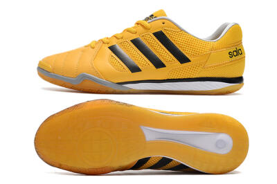 Men's Adidas Top Sala IC Indoor & Futsal Low-Tops Football Shoes - Yellow/Black/White