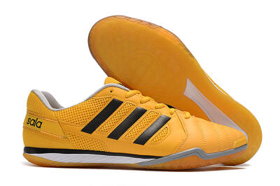 Men's Adidas Top Sala IC Indoor & Futsal Low-Tops Football Shoes - Yellow/Black/White