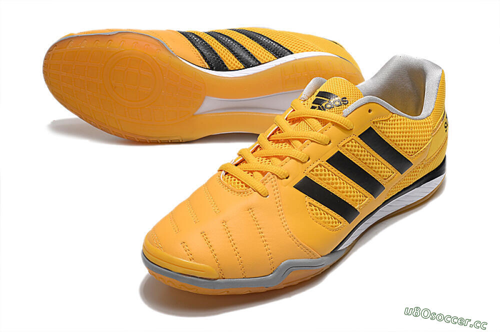 Men's Adidas Top Sala IC Indoor & Futsal Low-Tops Football Shoes - Yellow/Black/White 3