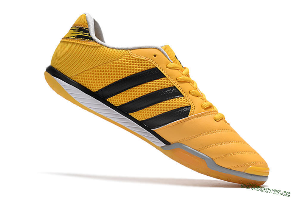 Men's Adidas Top Sala IC Indoor & Futsal Low-Tops Football Shoes - Yellow/Black/White 4
