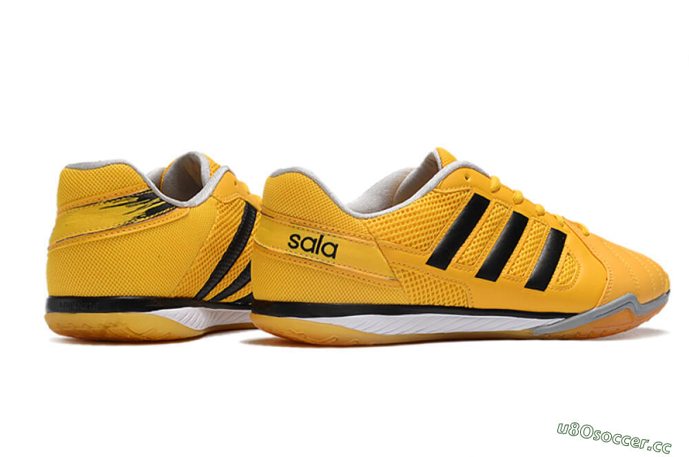 Men's Adidas Top Sala IC Indoor & Futsal Low-Tops Football Shoes - Yellow/Black/White 6