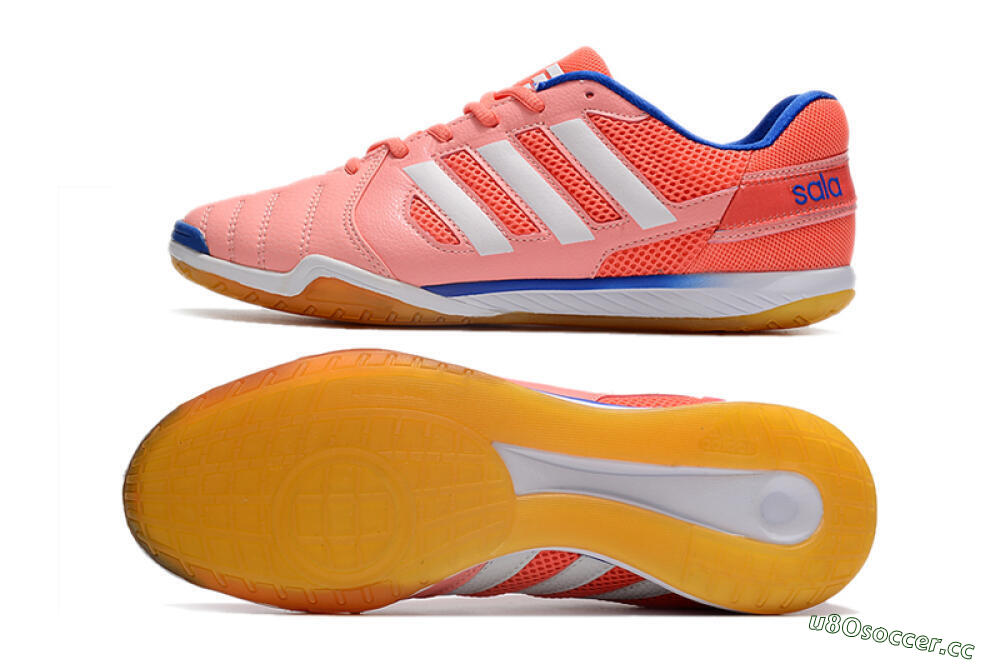 Men's Adidas Top Sala IC Indoor & Futsal Low-Tops Football Shoes - Pink/White/Blue 1