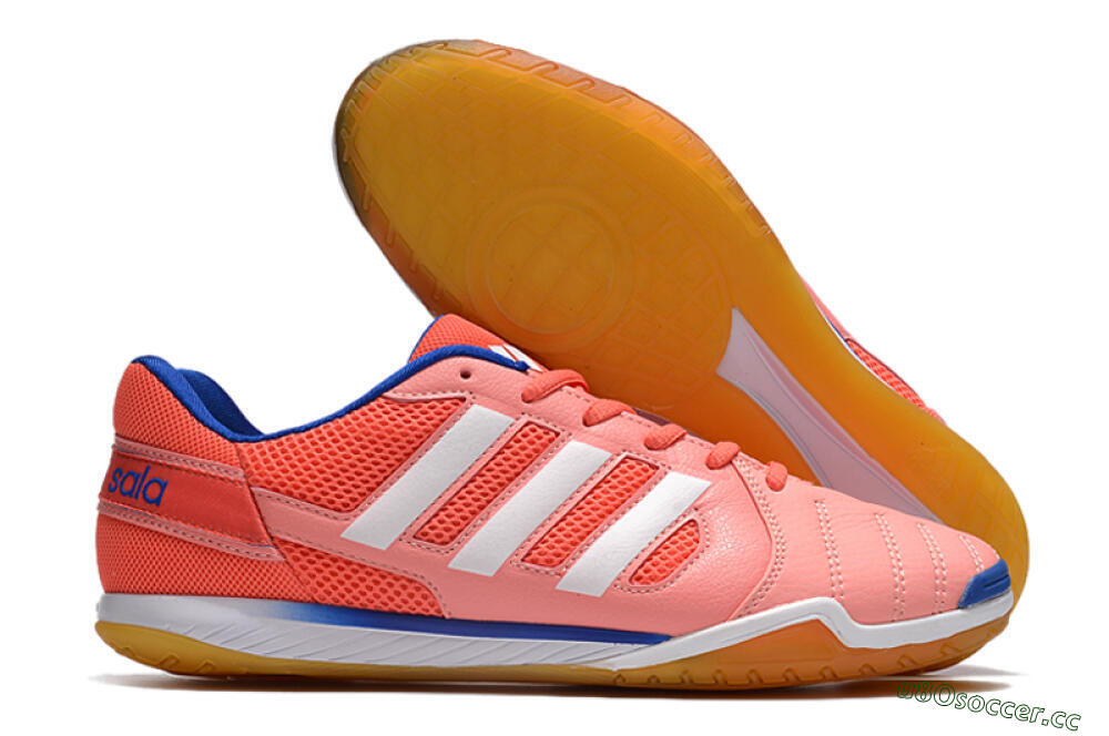 Men's Adidas Top Sala IC Indoor & Futsal Low-Tops Football Shoes - Pink/White/Blue 2