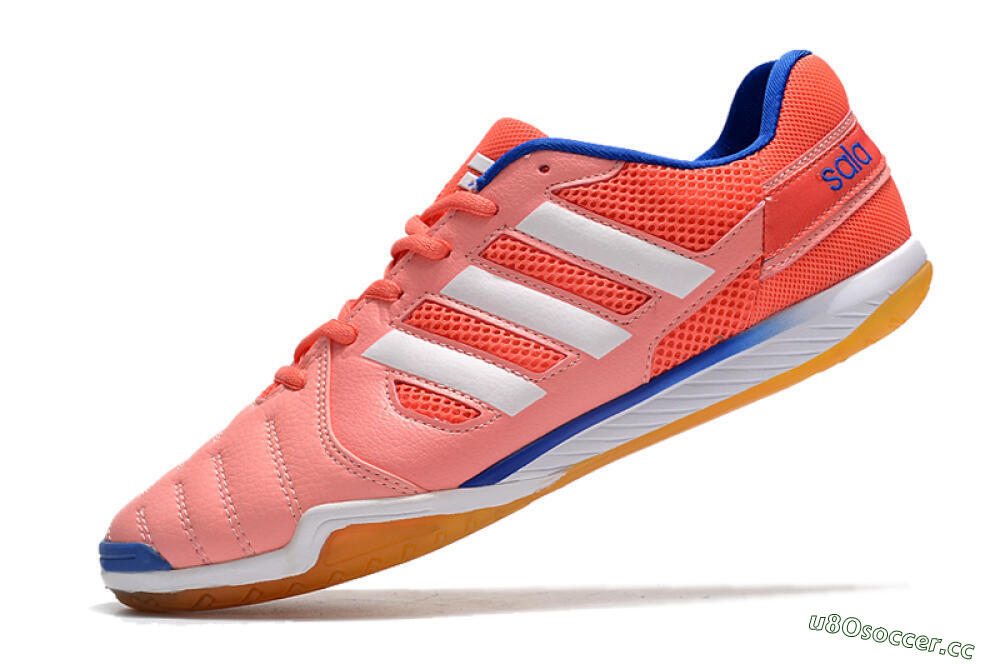Men's Adidas Top Sala IC Indoor & Futsal Low-Tops Football Shoes - Pink/White/Blue 5
