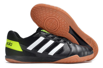 Men's Adidas Top Sala IC Indoor & Futsal Low-Tops Football Shoes - Black/White/Yellow