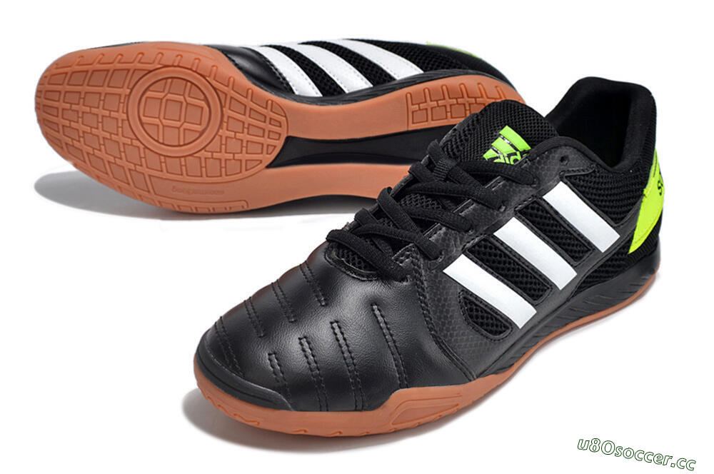 Men's Adidas Top Sala IC Indoor & Futsal Low-Tops Football Shoes - Black/White/Yellow 3