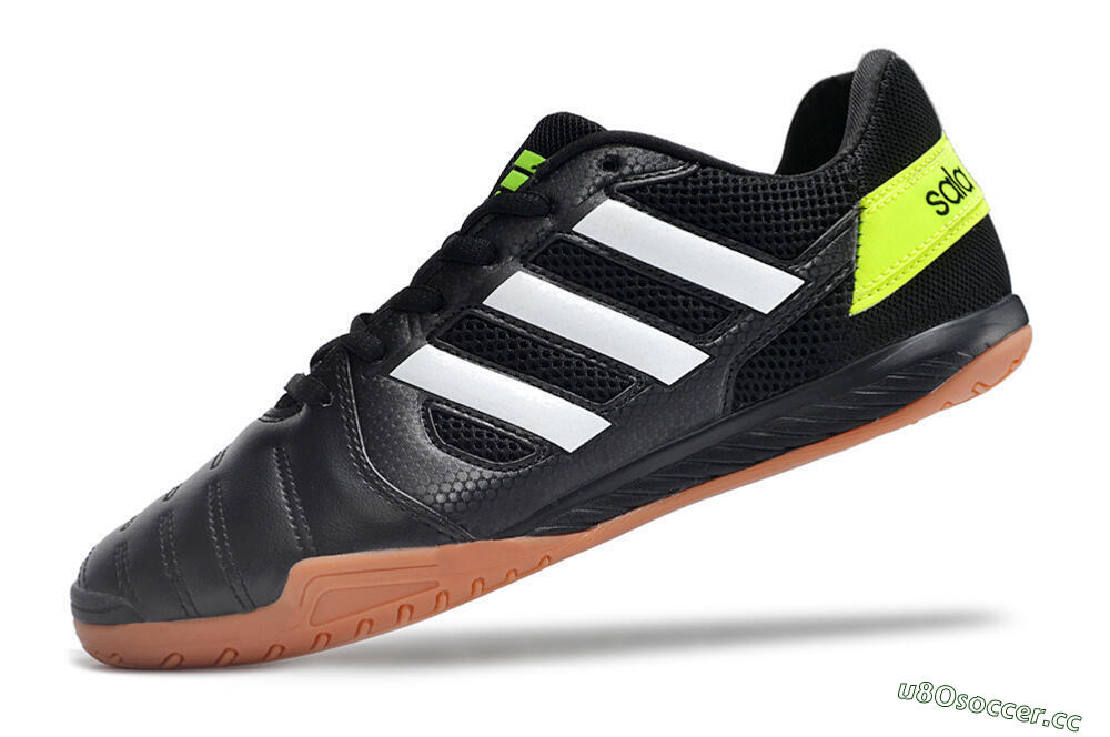 Men's Adidas Top Sala IC Indoor & Futsal Low-Tops Football Shoes - Black/White/Yellow 5