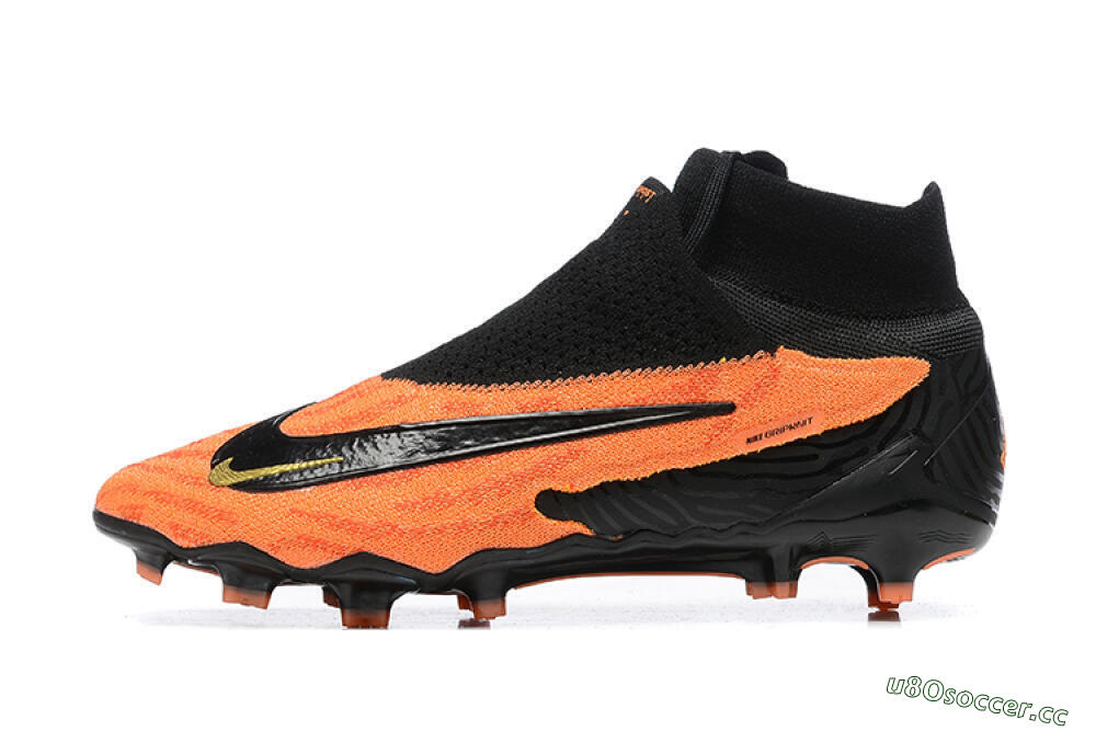 Men's Nike Phantom GX DF Elite FG Firm Ground High-Tops Football Boots - Orange/Black/Gold 0