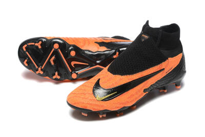 Men's Nike Phantom GX DF Elite FG Firm Ground High-Tops Football Boots - Orange/Black/Gold