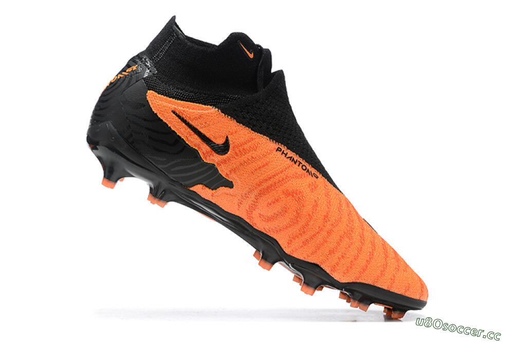 Men's Nike Phantom GX DF Elite FG Firm Ground High-Tops Football Boots - Orange/Black/Gold 7