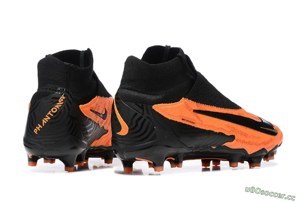 Men's Nike Phantom GX DF Elite FG Firm Ground High-Tops Football Boots - Orange/Black/Gold 9
