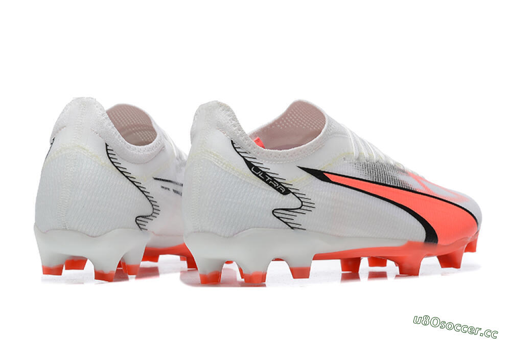 Men's Puma Ultra Ultimate FG Firm Ground Low-Tops Football Boots - White/Pink/Black 9