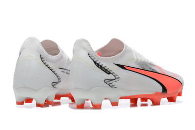 Men's Puma Ultra Ultimate FG Firm Ground Low-Tops Football Boots - White/Pink/Black