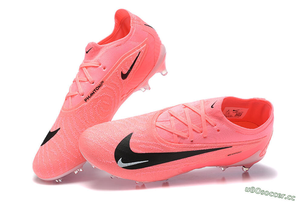 Men's Nike Phantom GX Elite FG Firm Ground Low-Tops Football Boots - Pink/Black/White 6