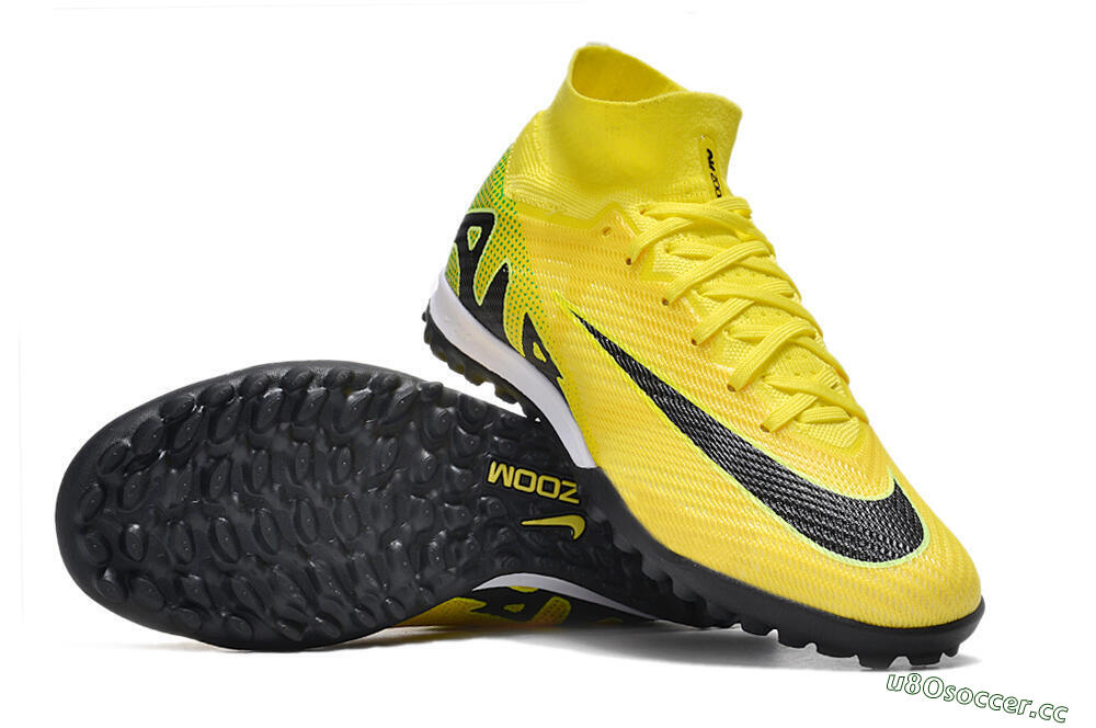 Unisex Nike Air Zoom Mercurial Superfly 9 Elite TF Artificial Turf High-Tops Football Shoes - Yellow/Black/White 1